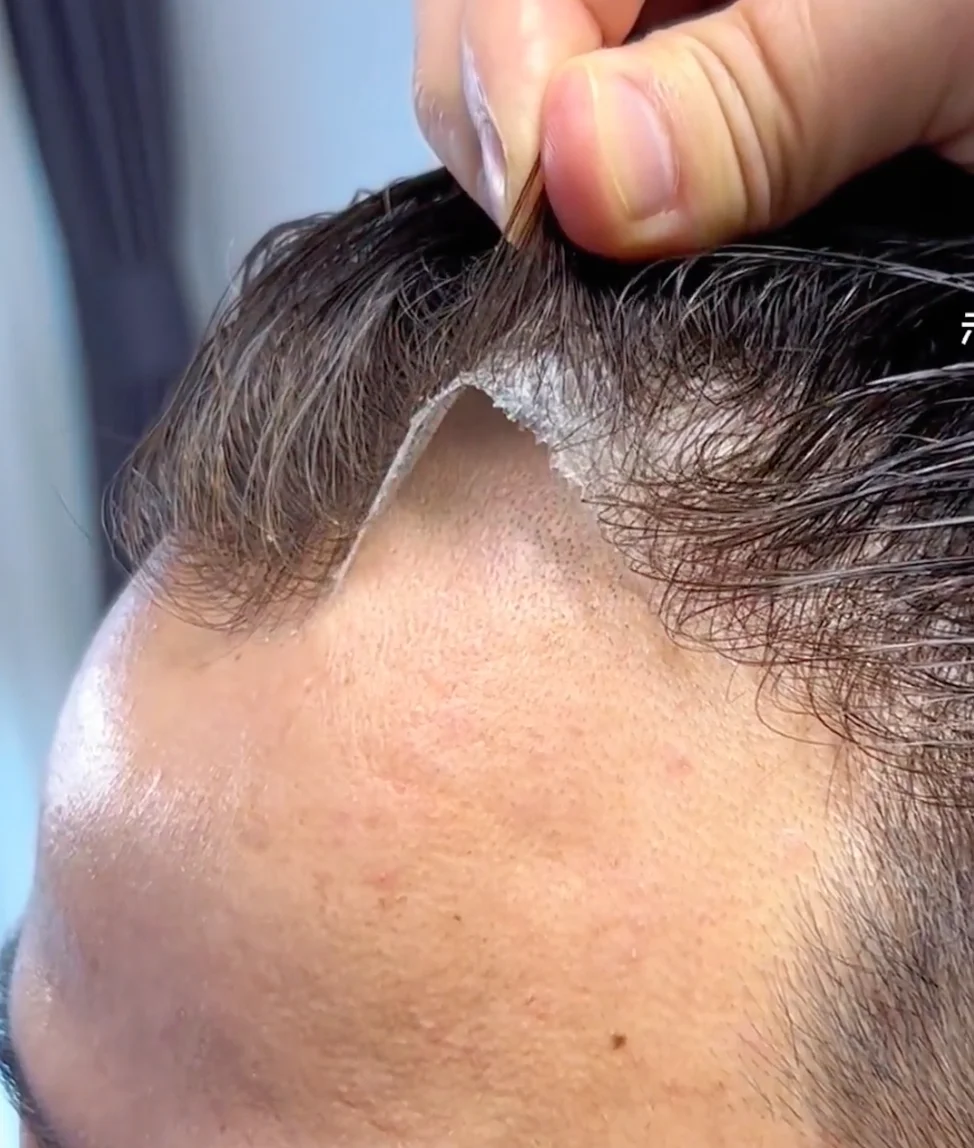 Luxury 100% real human hair wig for men with exclusive bio-energy alignment technology and invisible multi-directional realistic scalp in Riyadh.